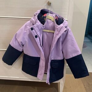 Swiss Tech Lavender and Navy Kids Puffer Jacket